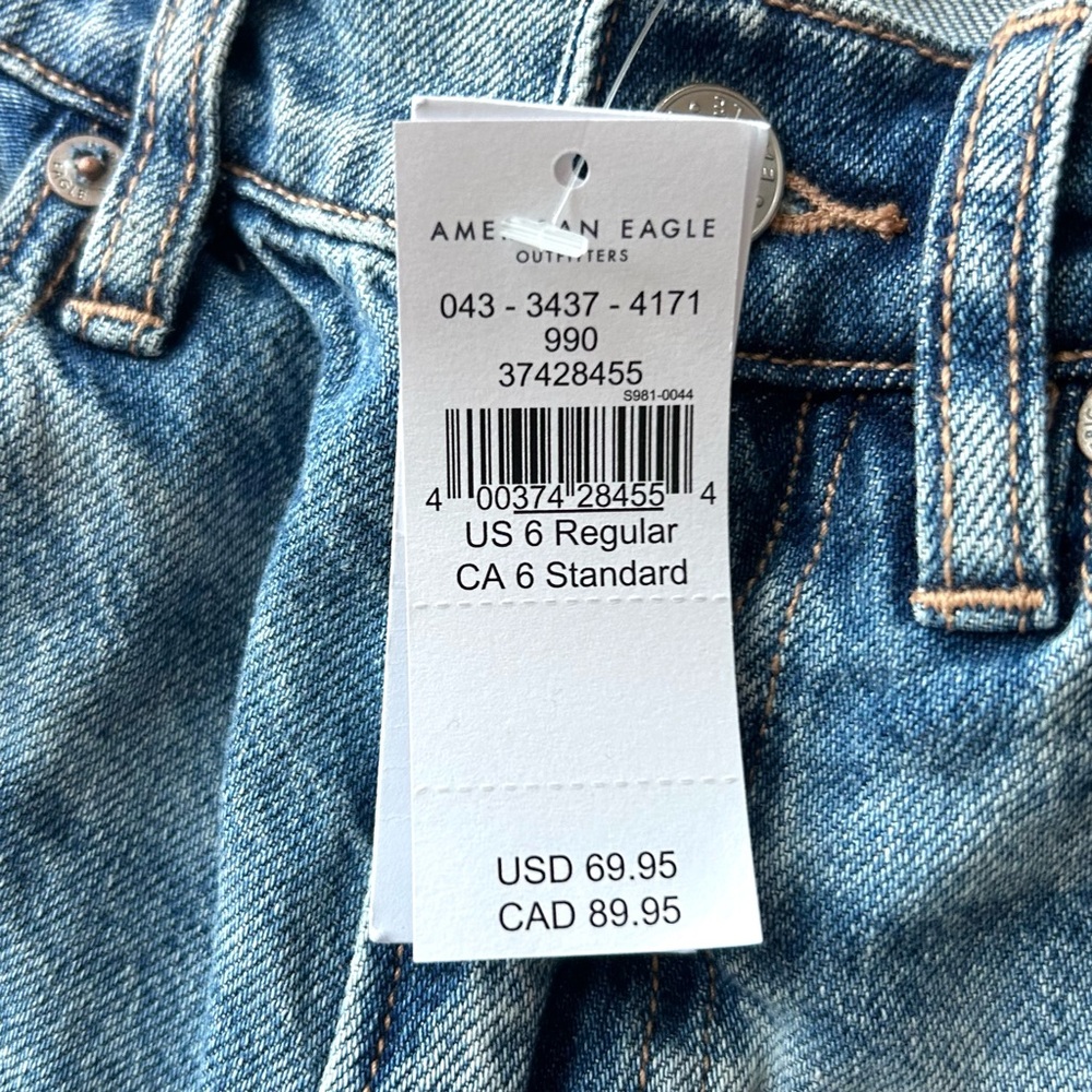 🍒(A460) NWT American Eagle 90’s Straight Jeans. Size: 6 - Picture 13 of 15